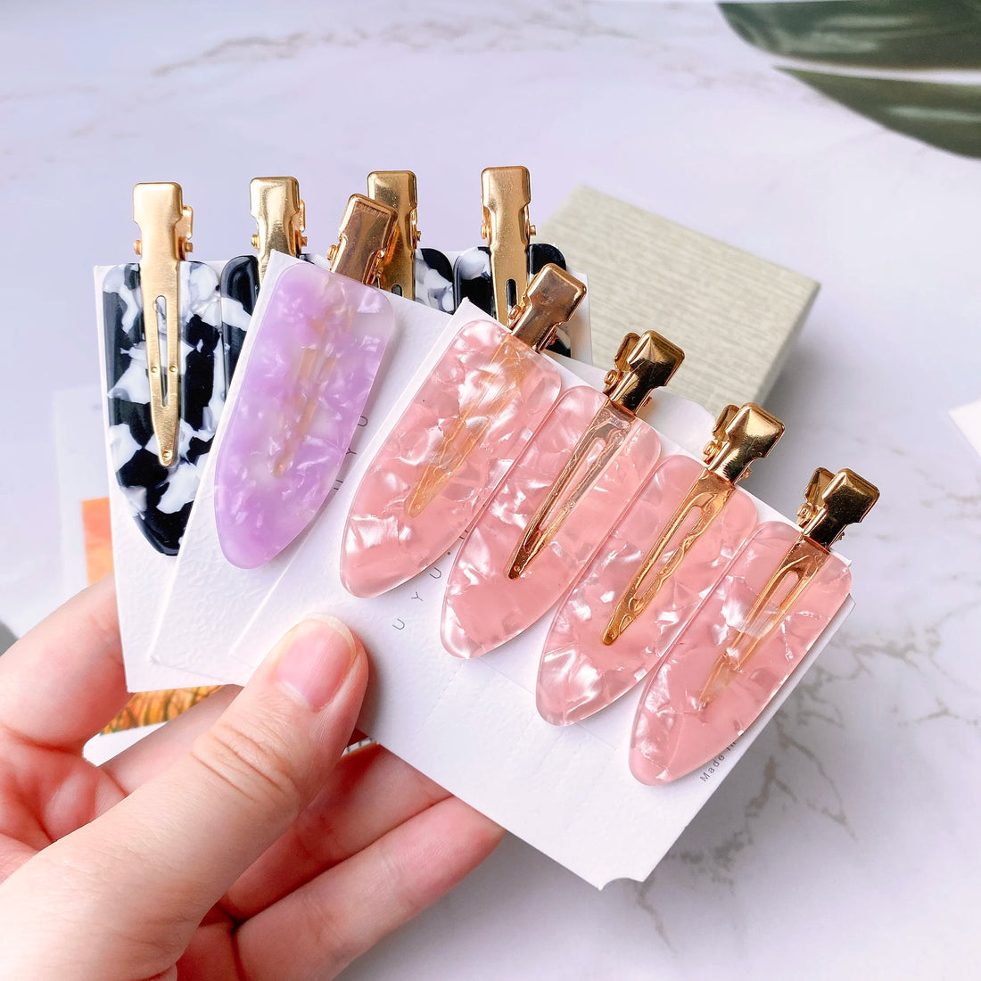 4 Pcs Simple Wild Leopard Seamless Hair Clip Women Acetate Sheet No Bend Bangs Clip Duckbill Clip Hairpins Hair Styling Tool