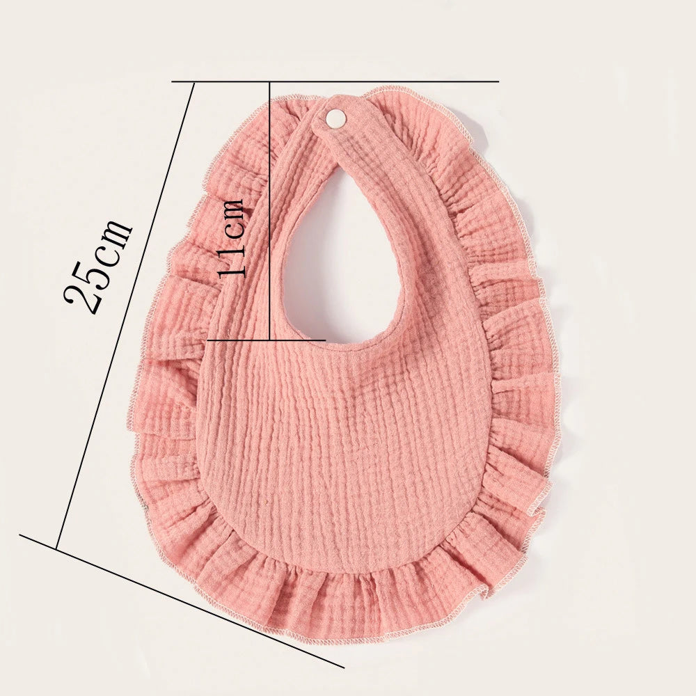 Korean Style Baby Feeding Drool Bib Ruffle Solid Infants Lace Saliva Towel Soft Cotton Burp Cloth For Newborn Toddler Kids Bibs